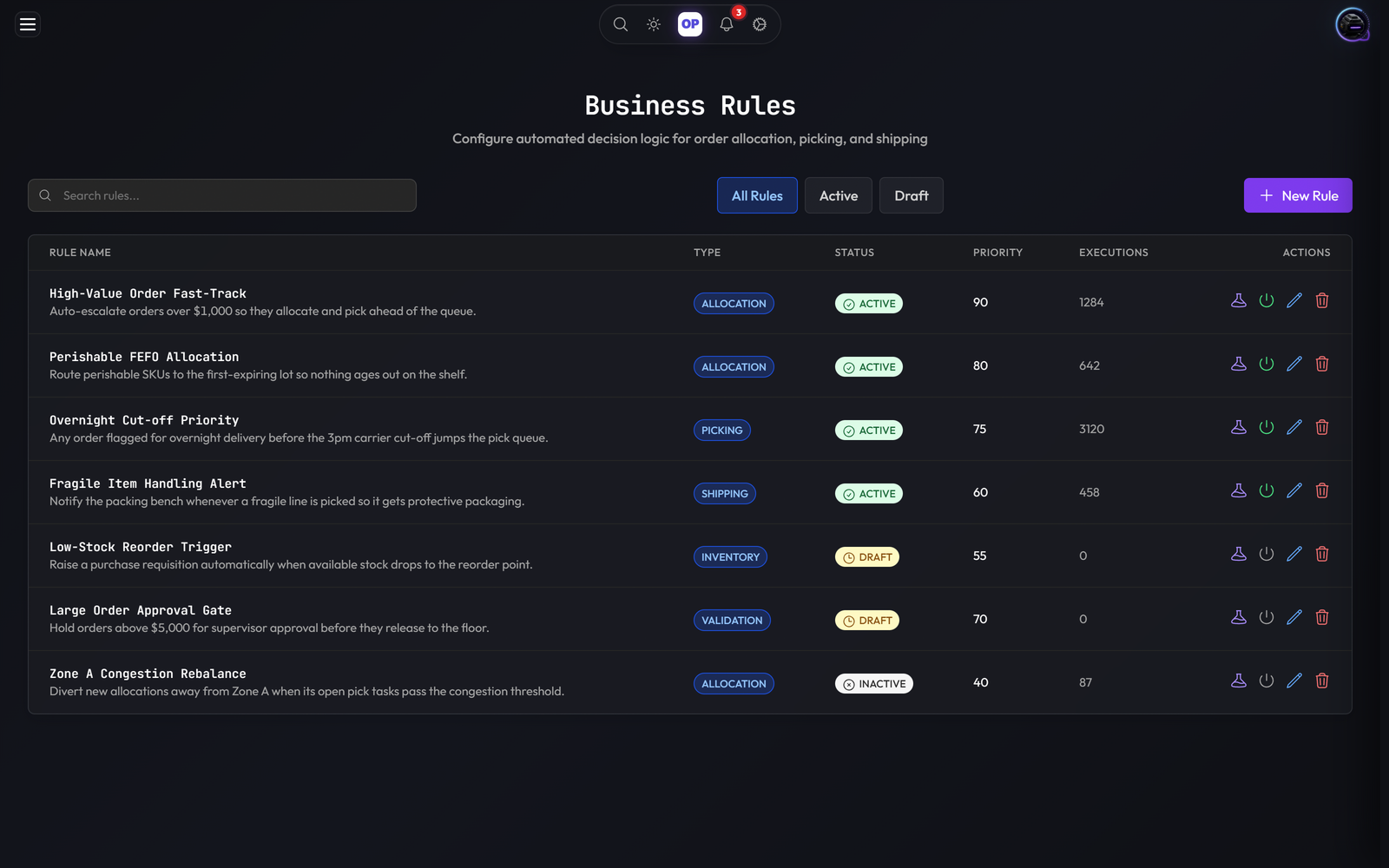 Business Rules Engine, OpsUI product screenshot